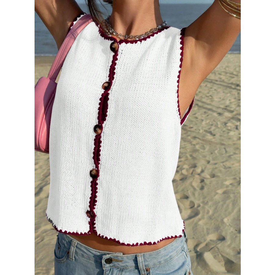 Button-Down Sweater Vest Apparel and Accessories