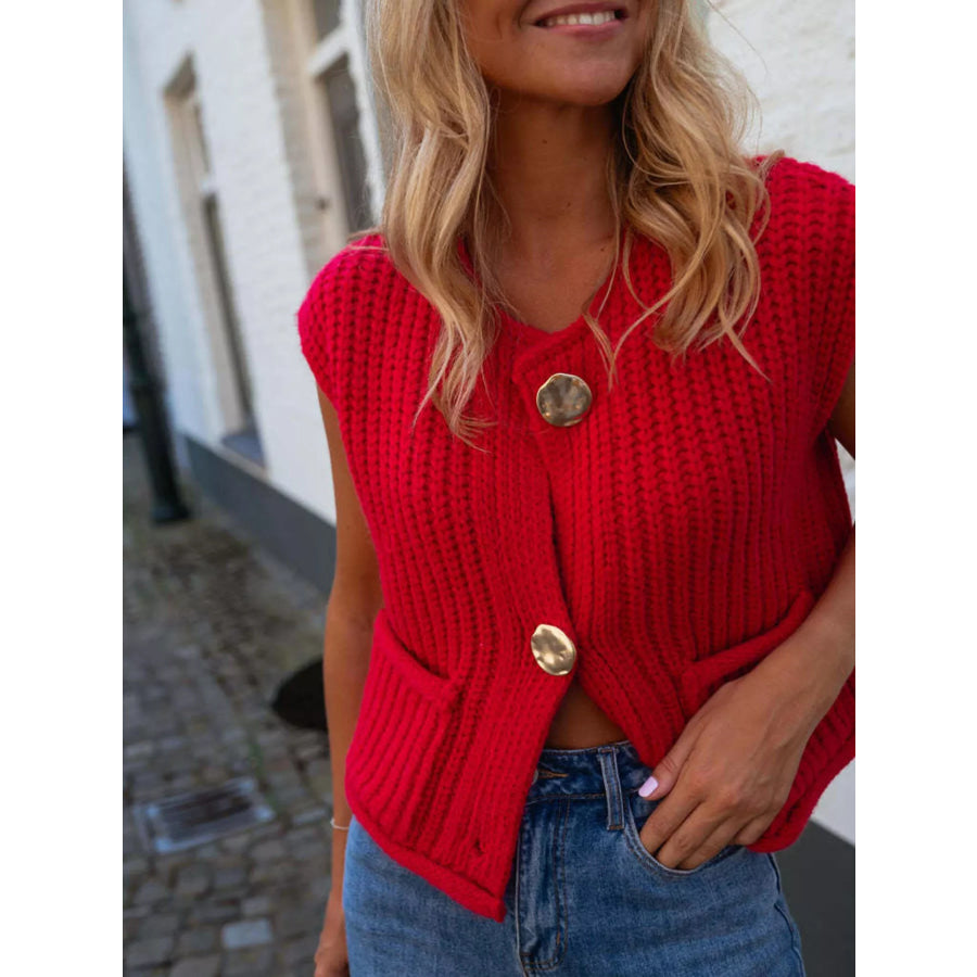 Button-Down Sweater Vest Apparel and Accessories