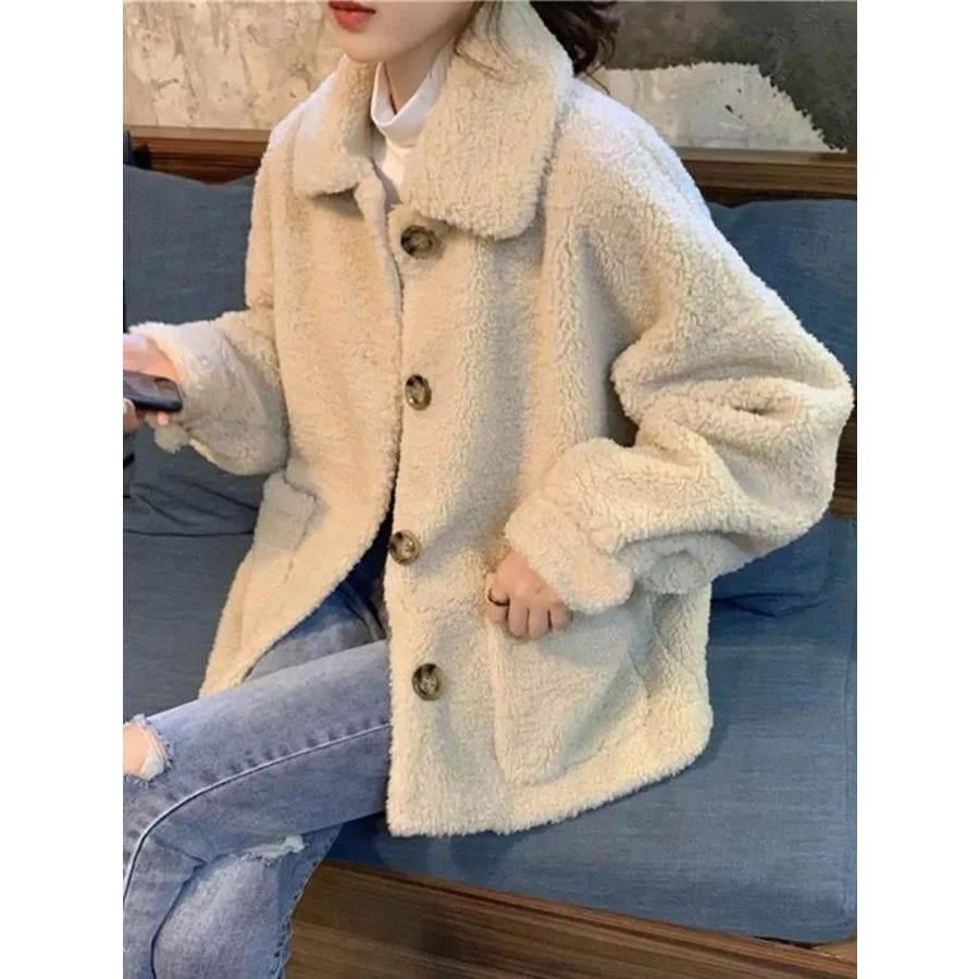 Button-Down Teddy Jacket Apparel and Accessories
