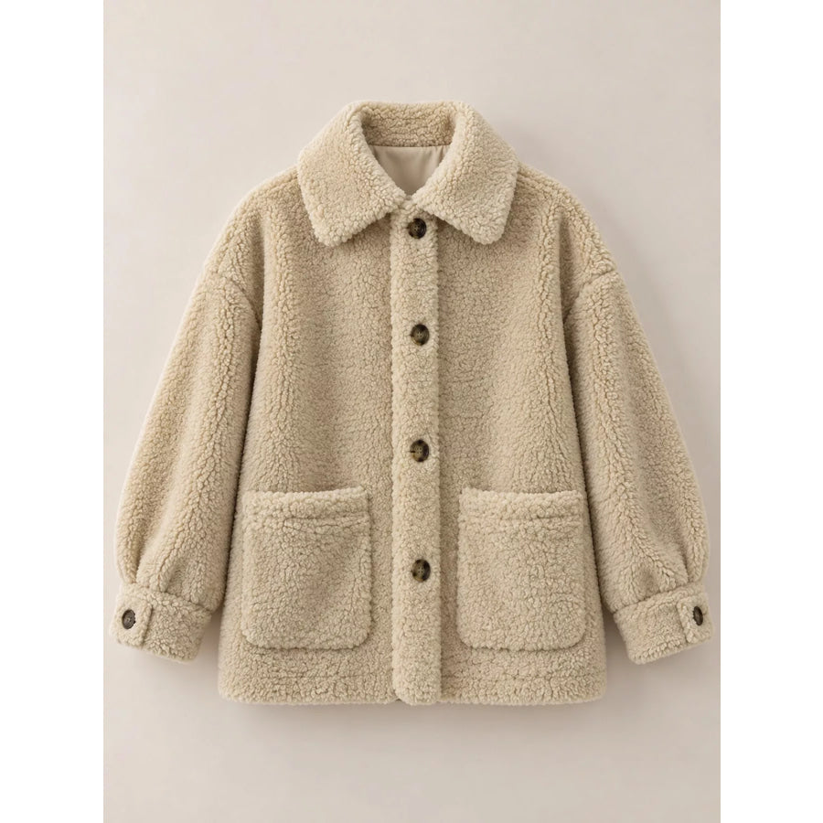 Button-Down Teddy Jacket Apparel and Accessories