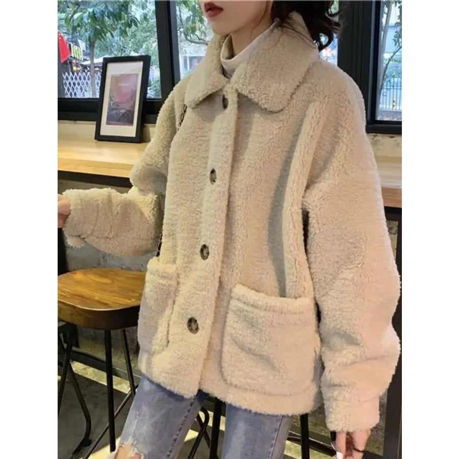 Button-Down Teddy Jacket Apparel and Accessories