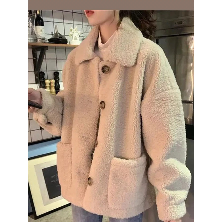Button-Down Teddy Jacket Apparel and Accessories