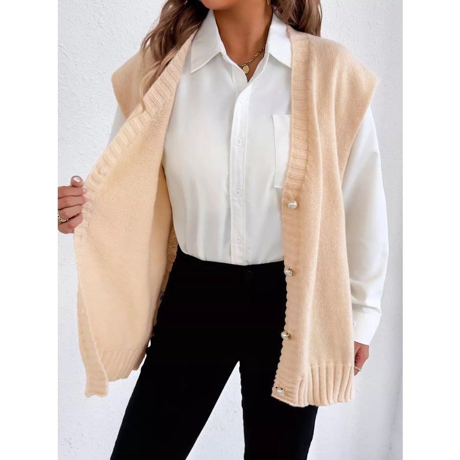 Button-Down Button Up Sweater Vest Apparel and Accessories