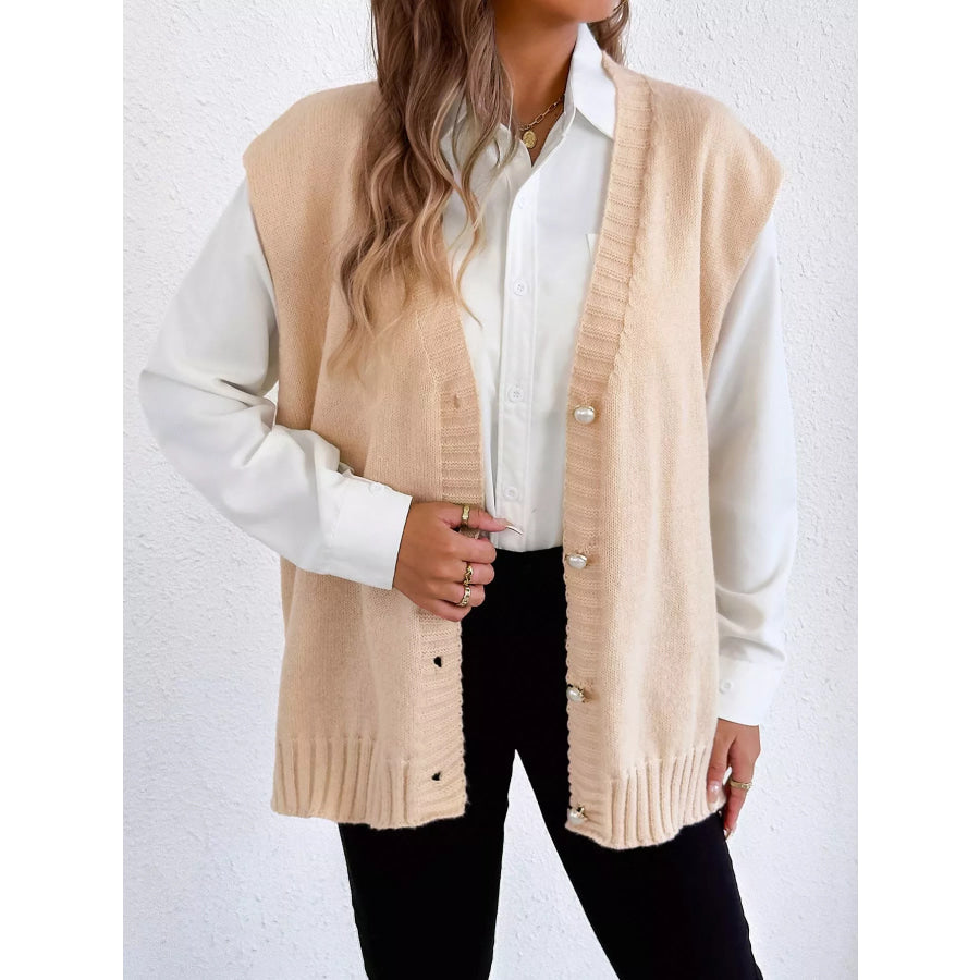 Button-Down Button Up Sweater Vest Apparel and Accessories