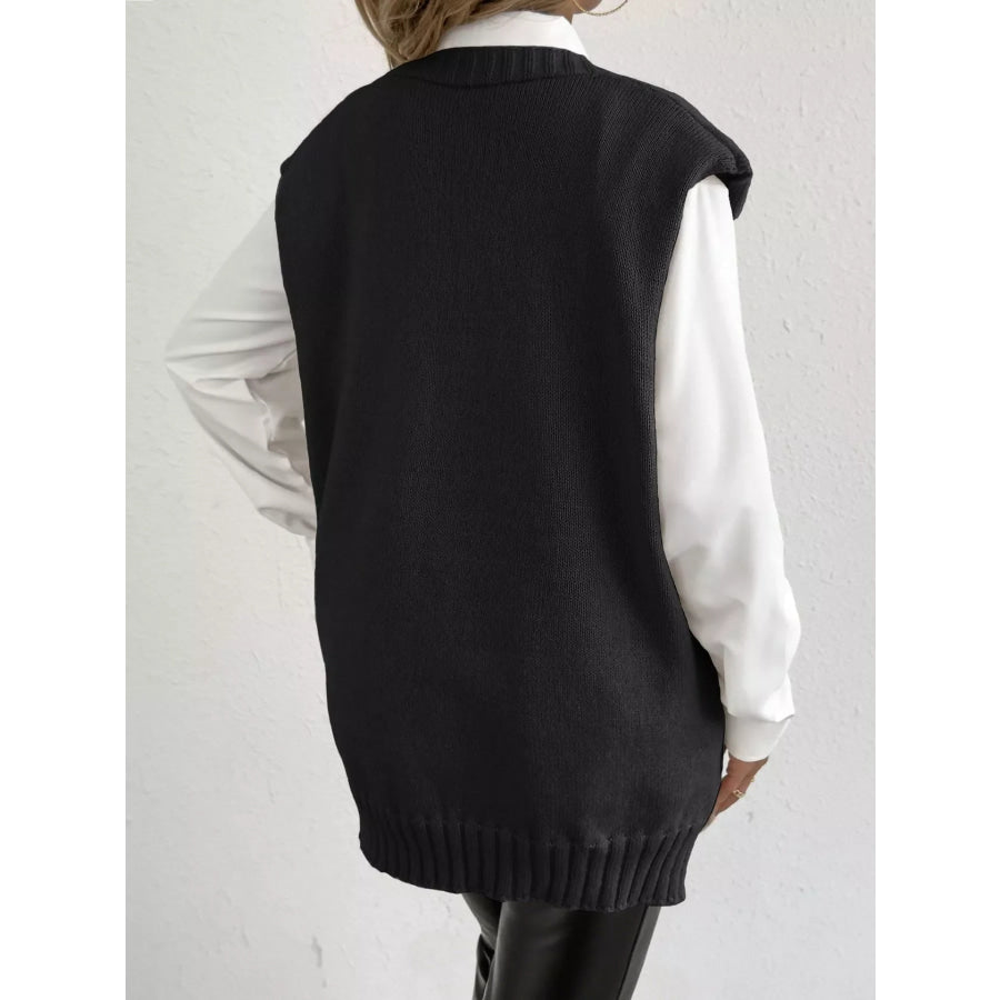 Button-Down Button Up Sweater Vest Apparel and Accessories