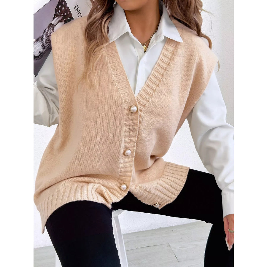 Button-Down Button Up Sweater Vest Apparel and Accessories