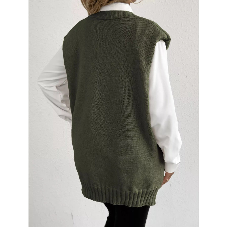 Button-Down Button Up Sweater Vest Apparel and Accessories
