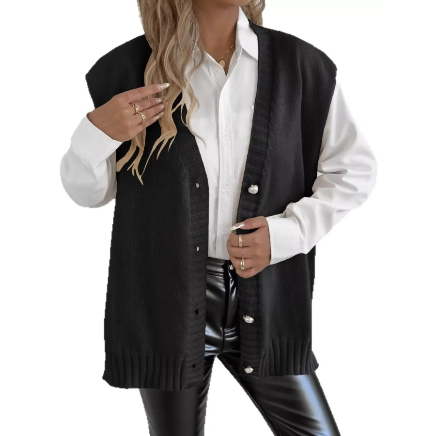 Button-Down Button Up Sweater Vest Apparel and Accessories