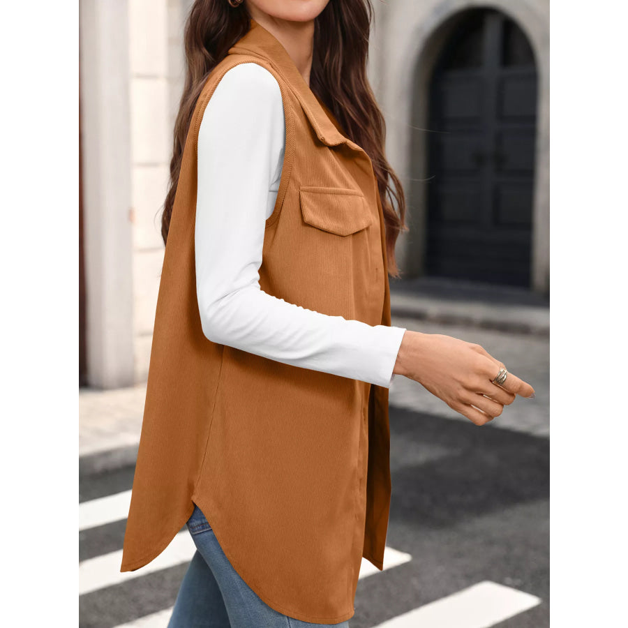 Button-Down Utility Vest Coat Apparel and Accessories