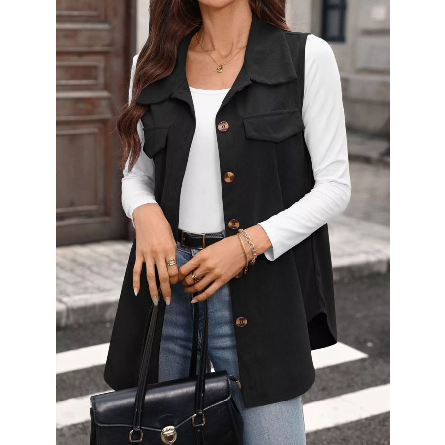 Button-Down Utility Vest Coat Apparel and Accessories