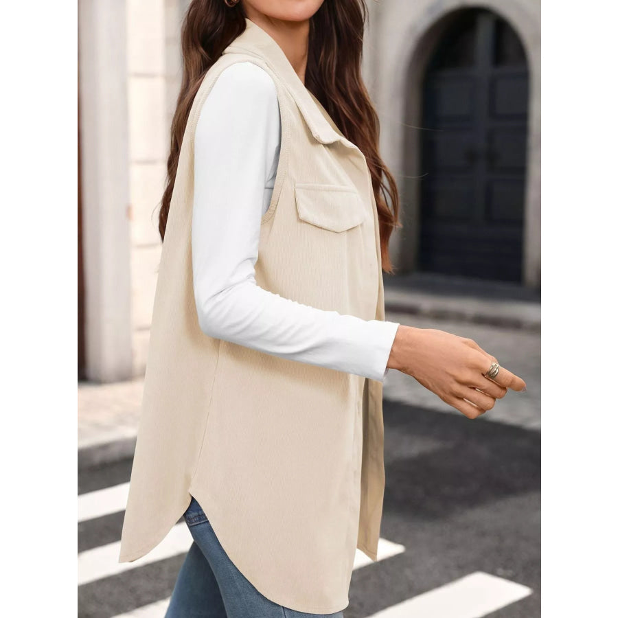 Button-Down Utility Vest Coat Apparel and Accessories
