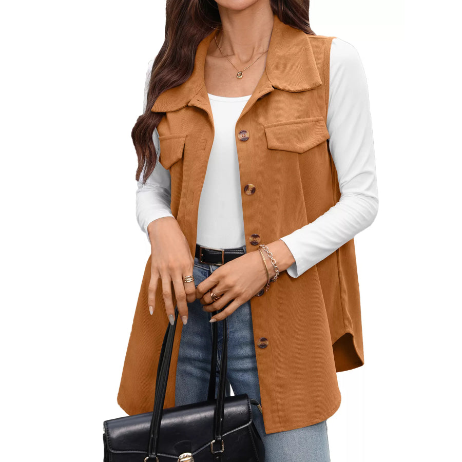 Button-Down Utility Vest Coat Apparel and Accessories