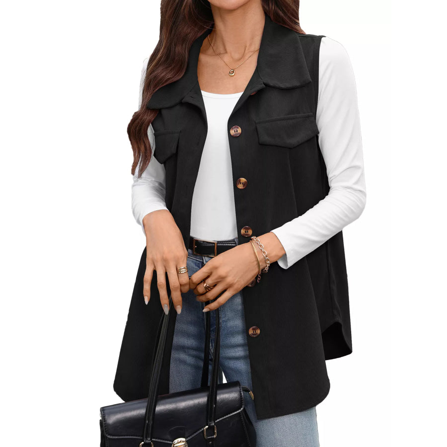 Button-Down Utility Vest Coat Apparel and Accessories