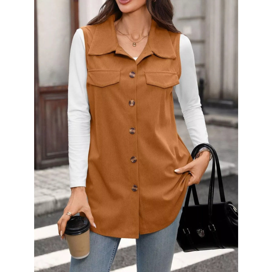Button-Down Utility Vest Coat Apparel and Accessories