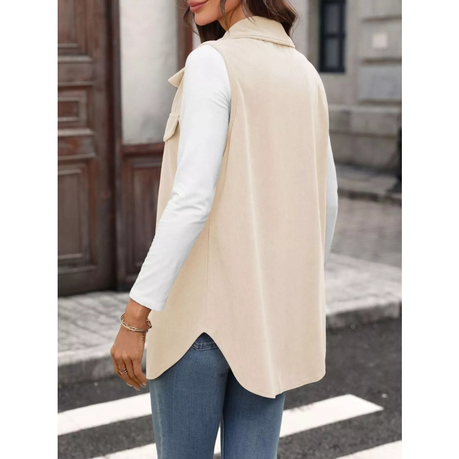 Button-Down Utility Vest Coat Apparel and Accessories