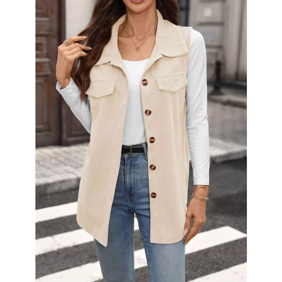 Button-Down Utility Vest Coat Apparel and Accessories