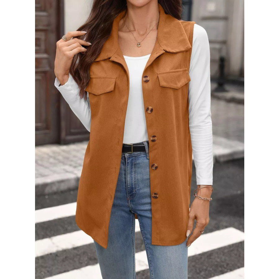Button-Down Utility Vest Coat Apparel and Accessories