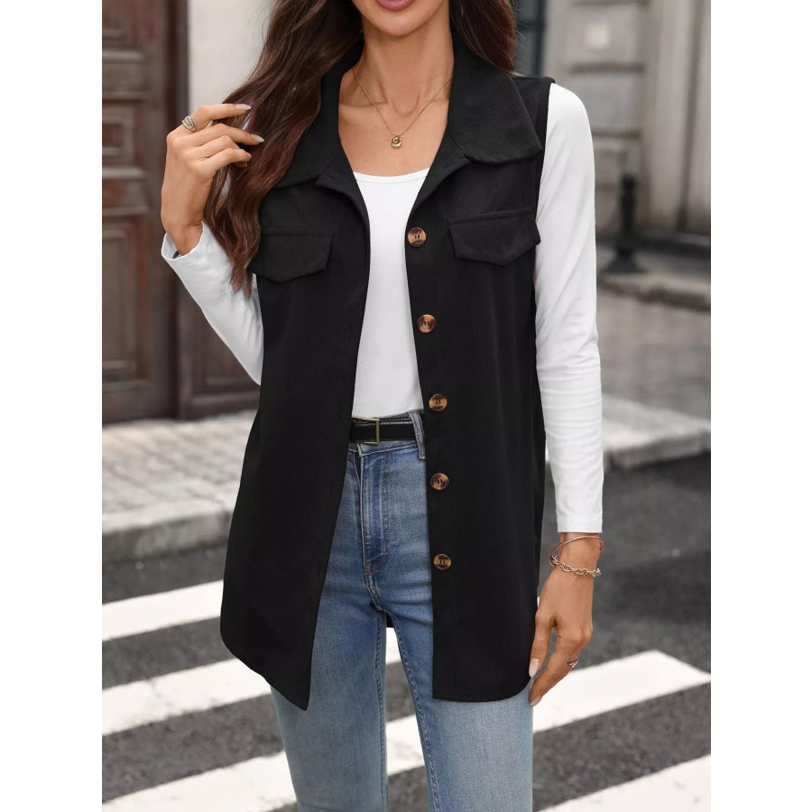 Button-Down Utility Vest Coat Apparel and Accessories