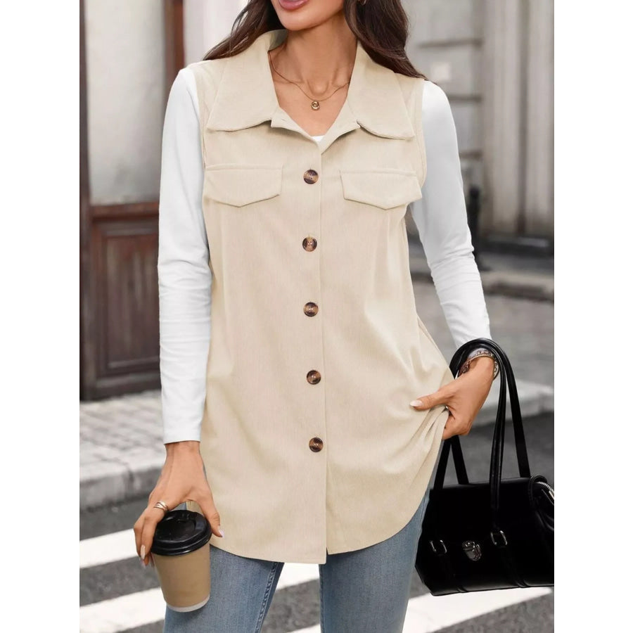 Button-Down Utility Vest Coat Apparel and Accessories