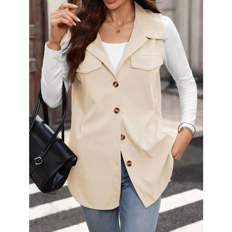 Button-Down Utility Vest Coat Apparel and Accessories