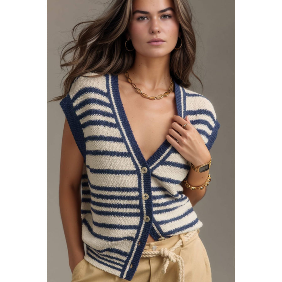 Button Down V Neck Sweater Vest Apparel and Accessories