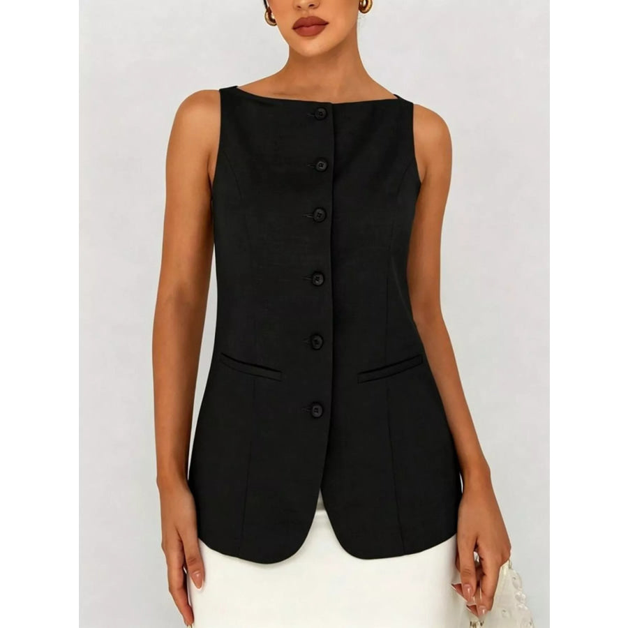 Button-Down Vest Black / XS Apparel and Accessories