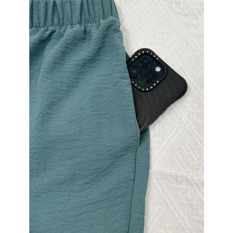 Button-Down Vest & Wide Leg Pants Set Apparel and Accessories