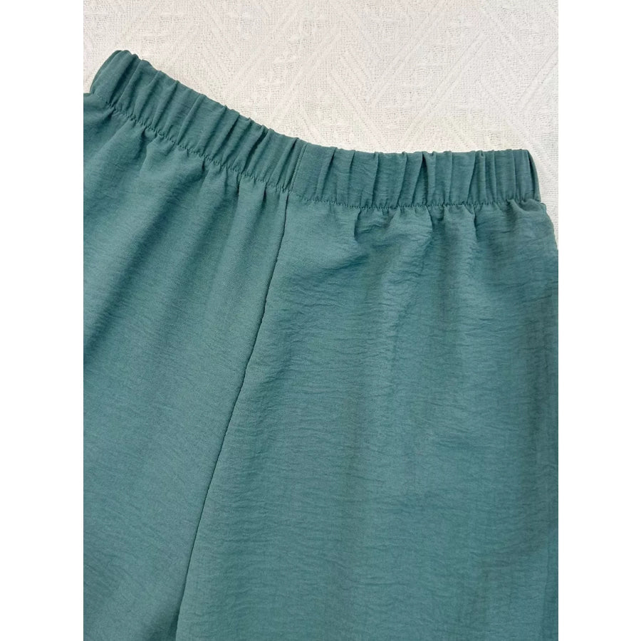 Button-Down Vest & Wide Leg Pants Set Apparel and Accessories