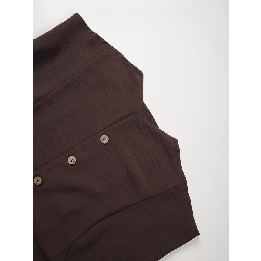 Button-Down Vest & Wide Leg Pants Set Apparel and Accessories