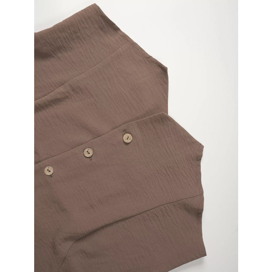 Button-Down Vest & Wide Leg Pants Set Apparel and Accessories