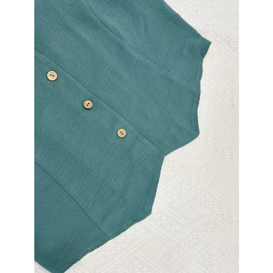 Button-Down Vest & Wide Leg Pants Set Apparel and Accessories