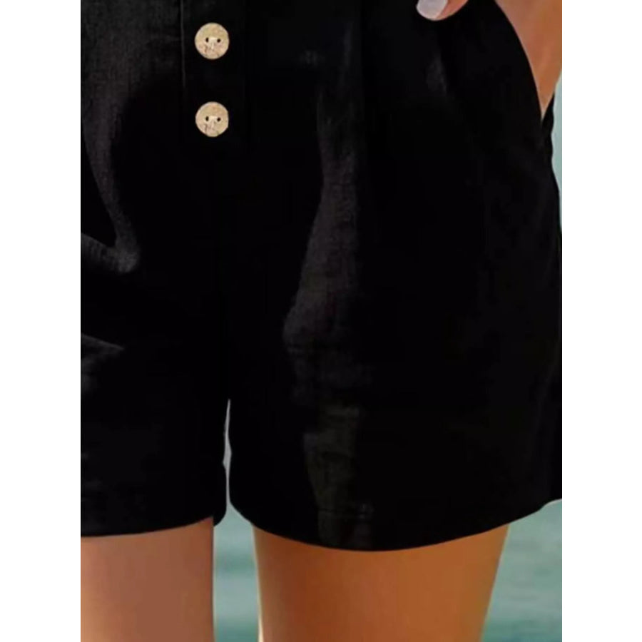 Button Fly High Waist Shorts Apparel and Accessories
