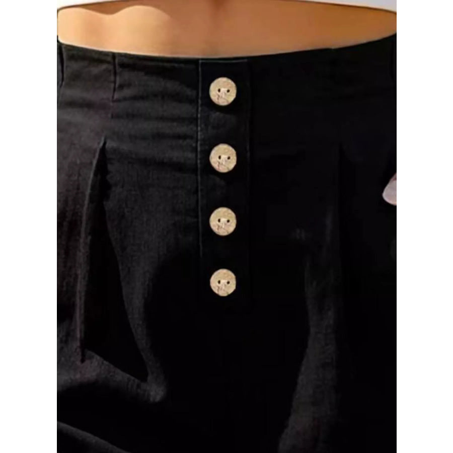 Button Fly High Waist Shorts Apparel and Accessories