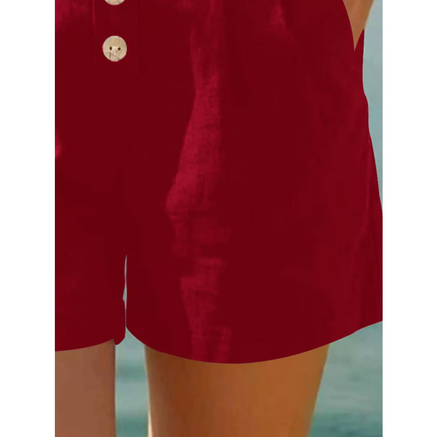 Button Fly High Waist Shorts Apparel and Accessories