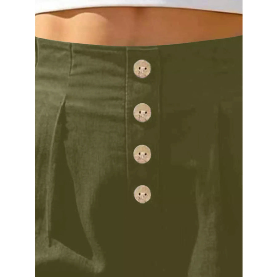 Button Fly High Waist Shorts Apparel and Accessories
