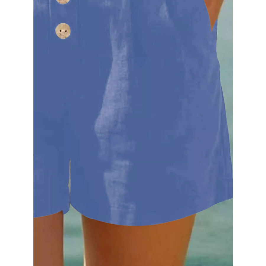 Button Fly High Waist Shorts Apparel and Accessories
