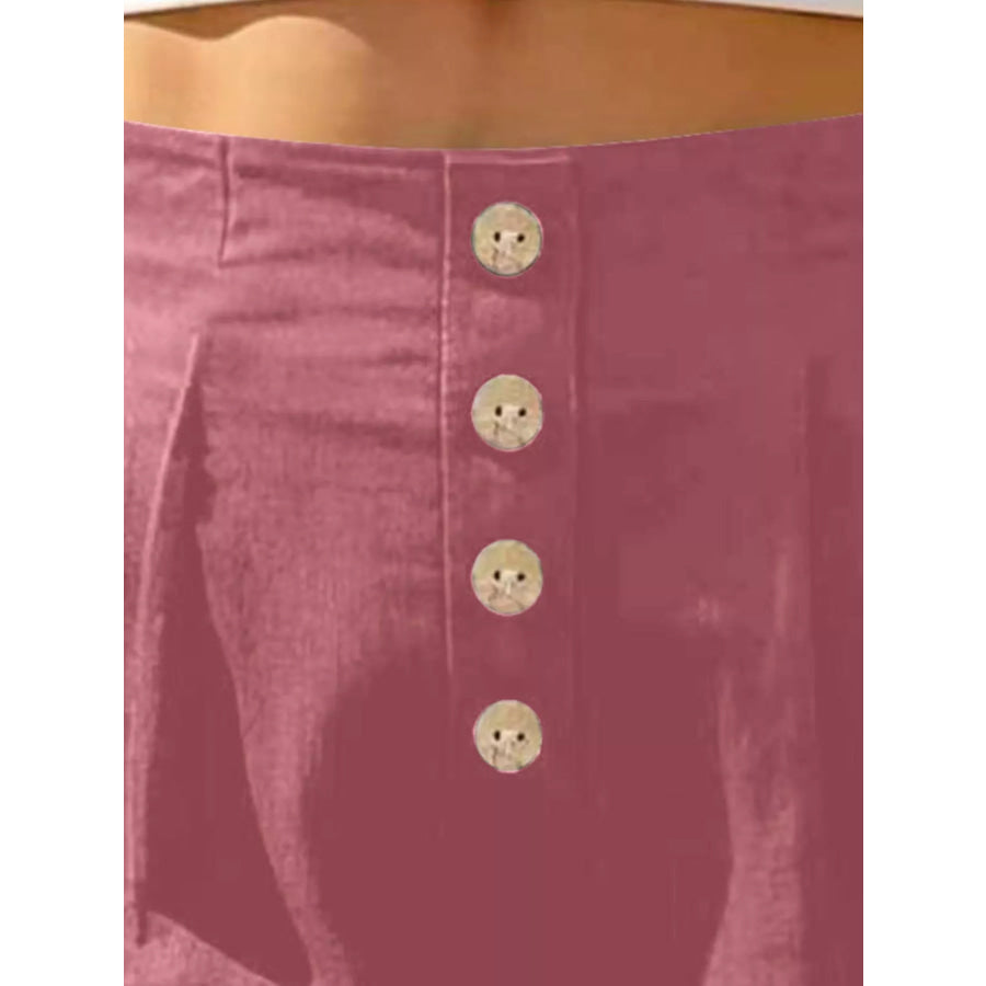 Button Fly High Waist Shorts Apparel and Accessories