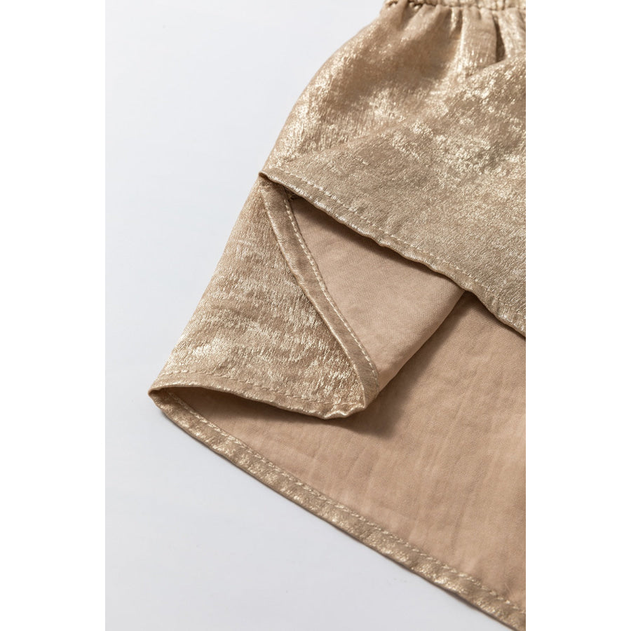 Button Front Balloon Sleeve Mini Dress Apparel and Accessories