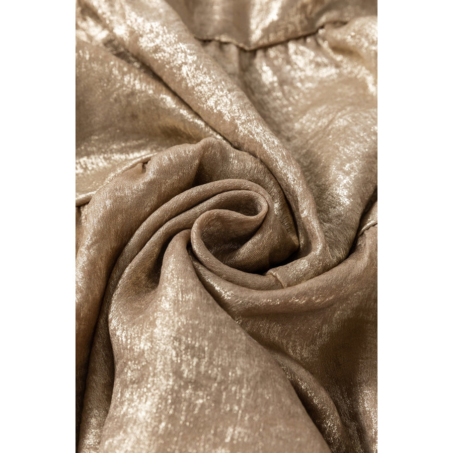 Button Front Balloon Sleeve Mini Dress Apparel and Accessories