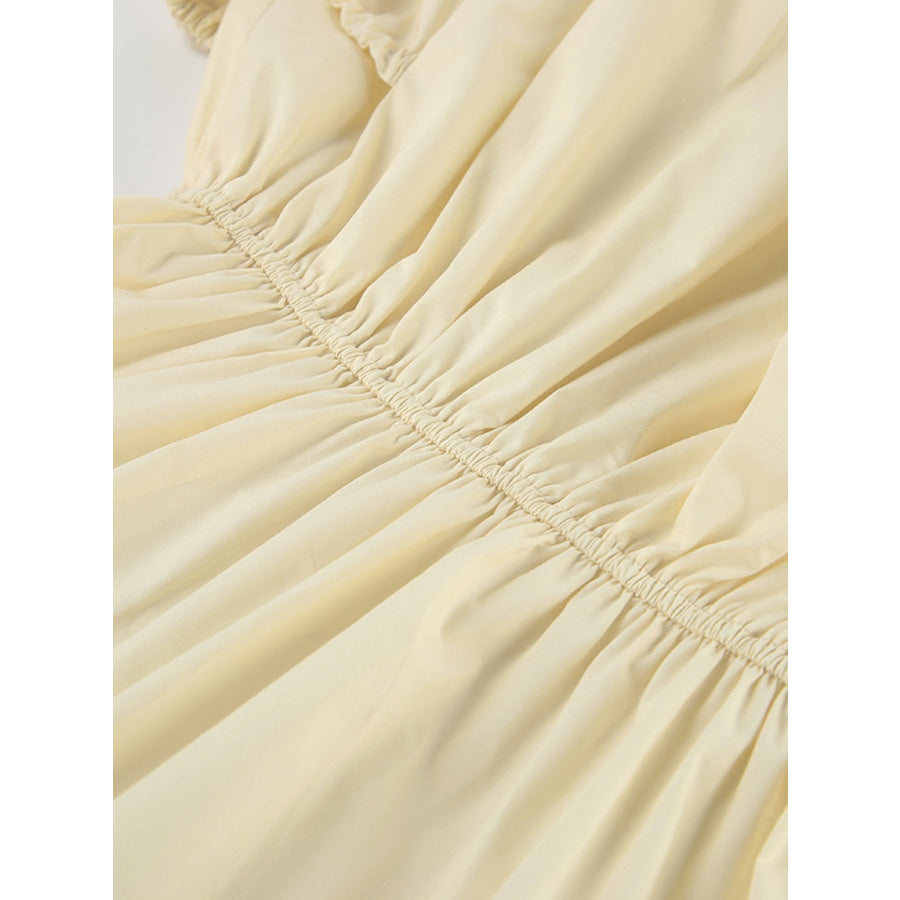 Button Front Bubble Hem Dress Apparel and Accessories