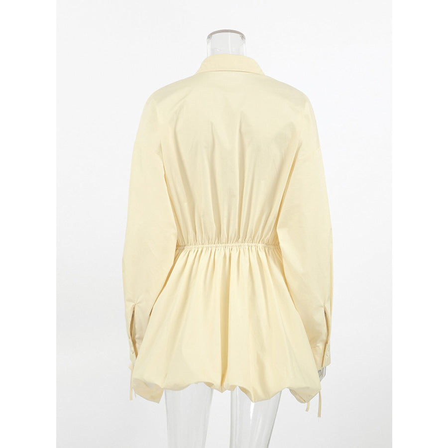 Button Front Bubble Hem Dress Apparel and Accessories