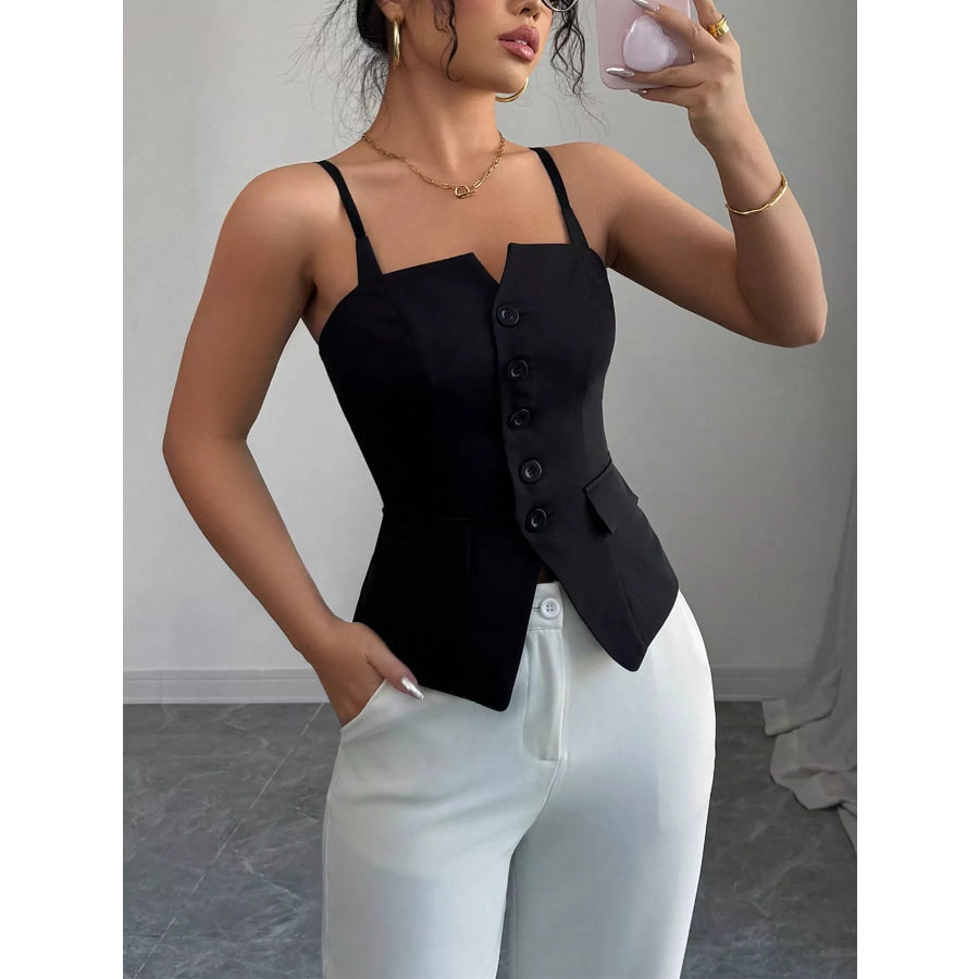 Button-Front Cami Top Apparel and Accessories