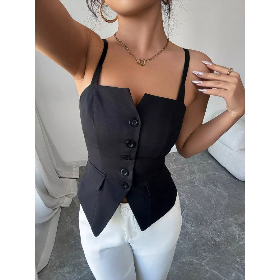 Button-Front Cami Top Apparel and Accessories