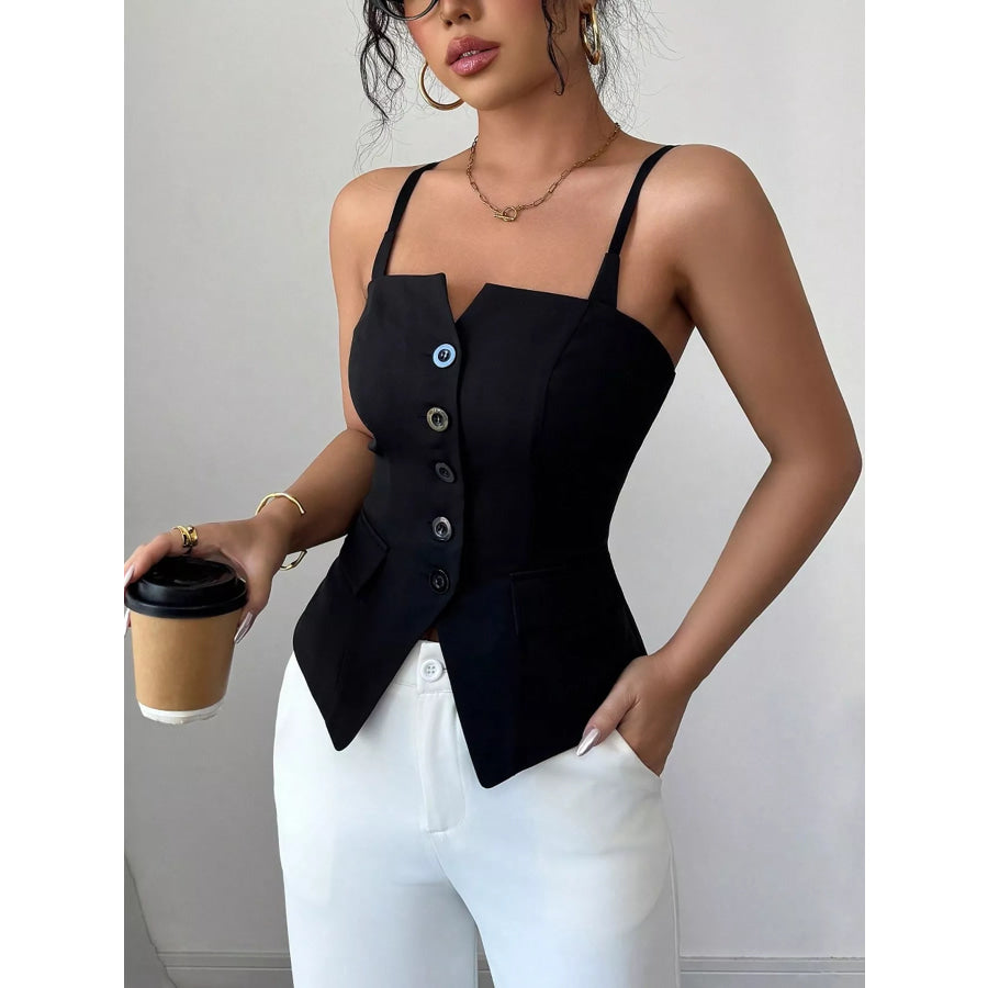 Button-Front Cami Top Apparel and Accessories