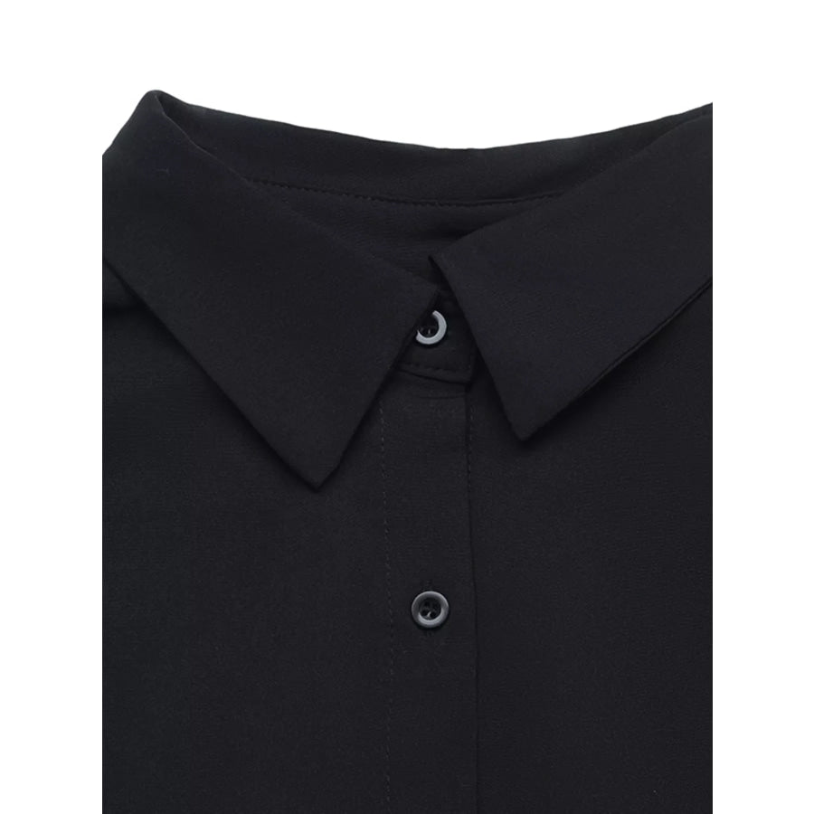 Button Front Flounce Sleeve Bodycon Shirt Dress Apparel and Accessories