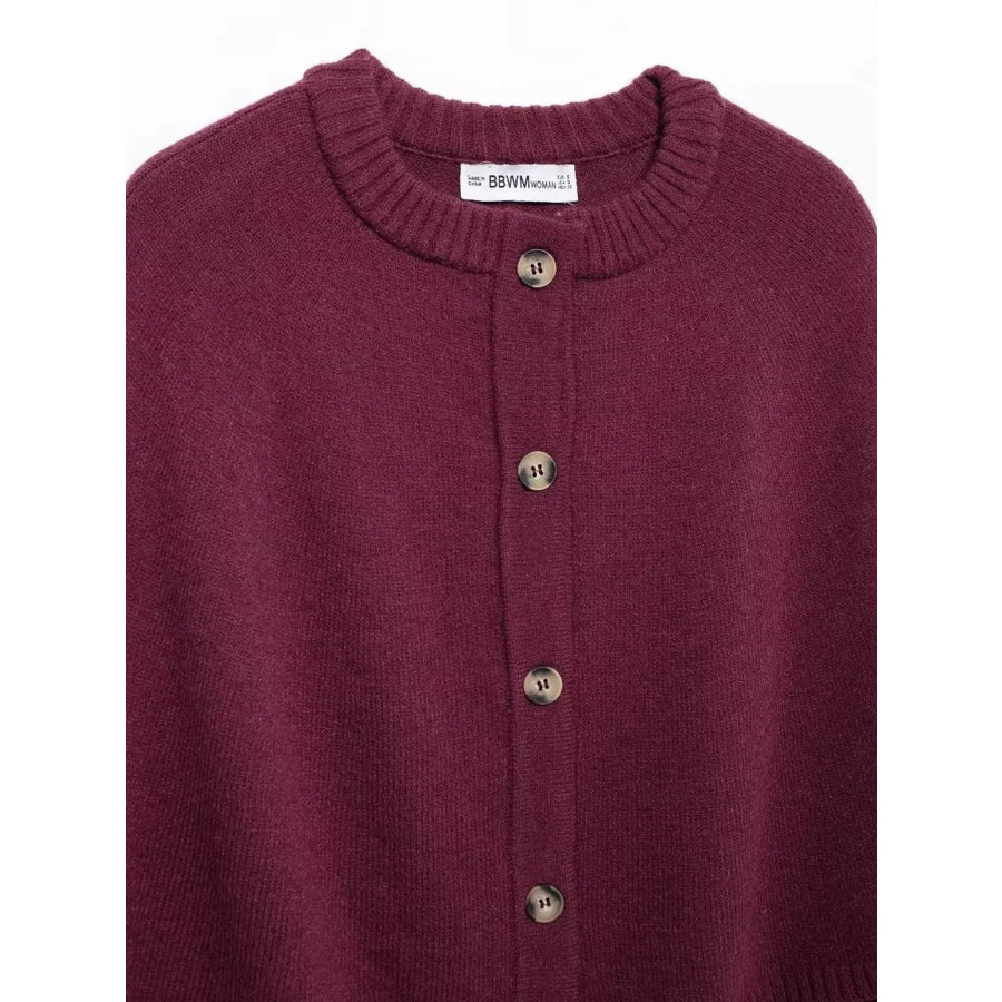 Button-Front Knit Cape Cardigan Apparel and Accessories