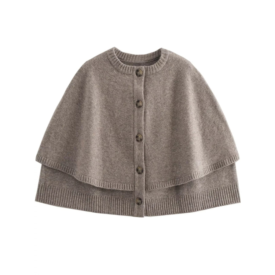 Button-Front Knit Cape Cardigan Apparel and Accessories