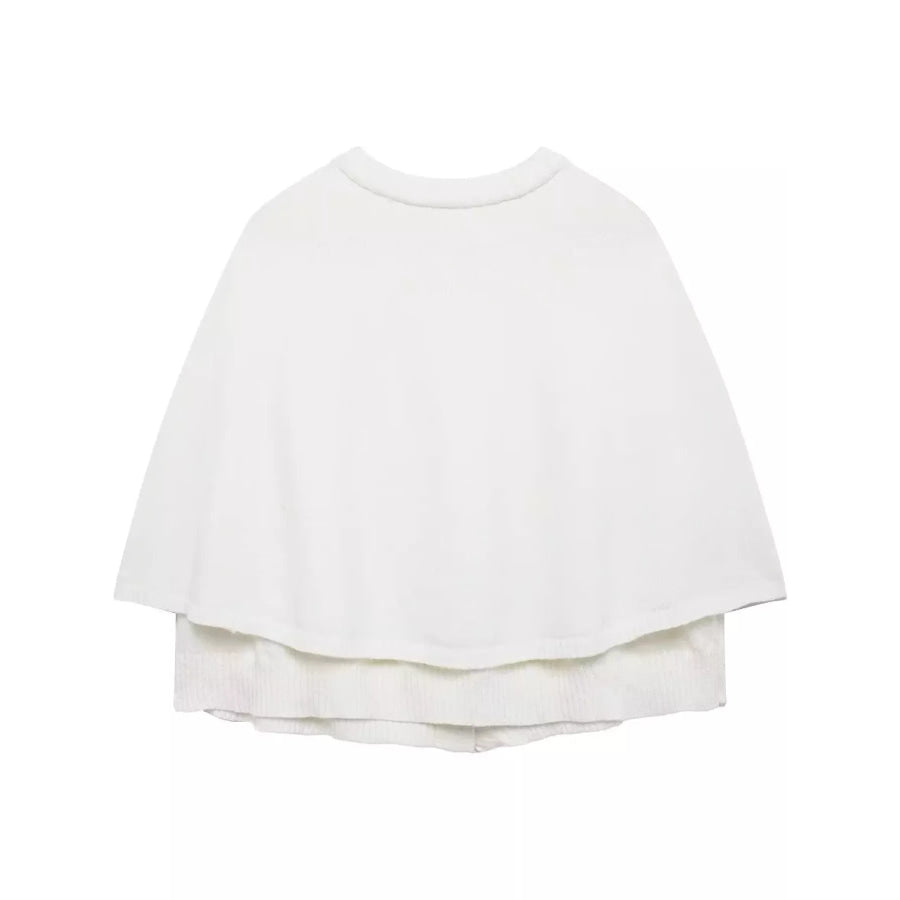 Button-Front Knit Cape Cardigan Apparel and Accessories