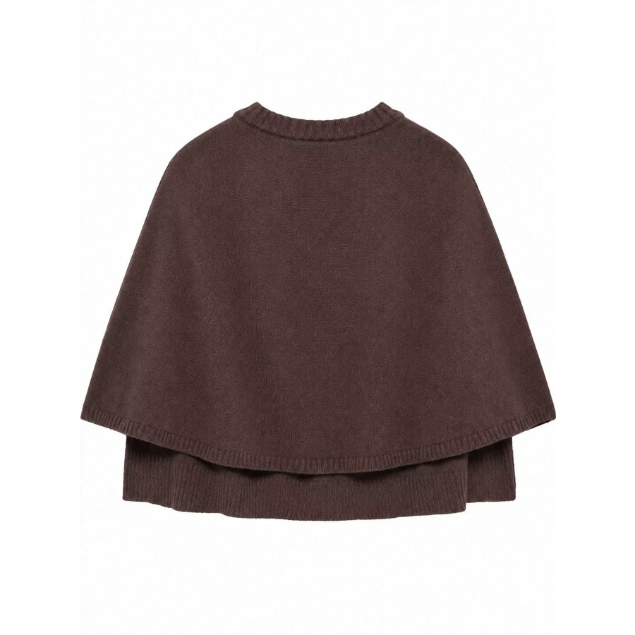 Button-Front Knit Cape Cardigan Apparel and Accessories