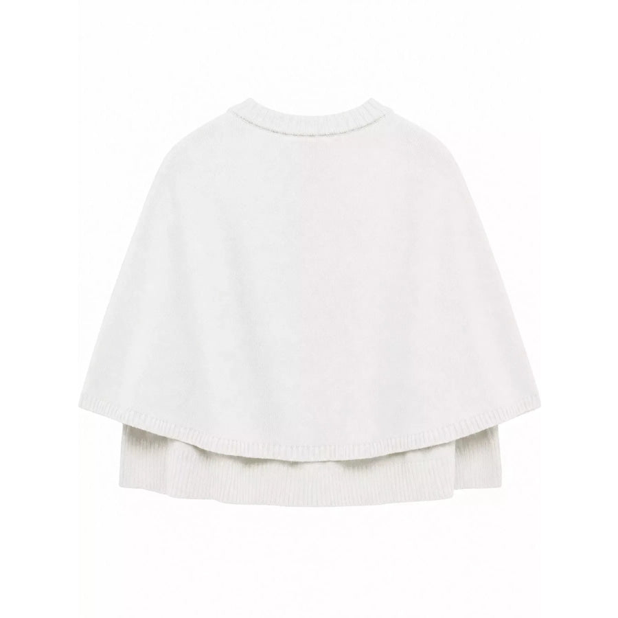 Button-Front Knit Cape Cardigan Apparel and Accessories